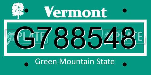 G788548 Vermont License Plate