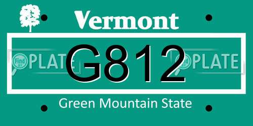 G812 Vermont License Plate