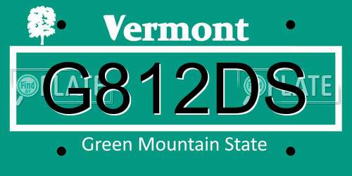 G812DS Vermont License Plate