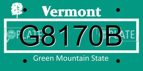 G8170B Vermont License Plate