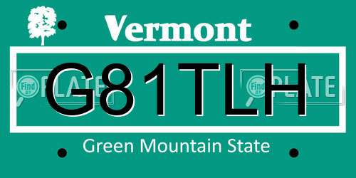G81TLH Vermont License Plate