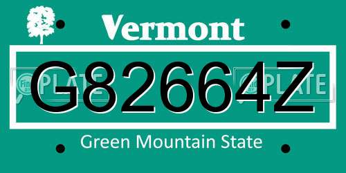 G82664Z Vermont License Plate