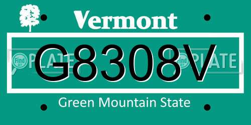 G8308V Vermont License Plate