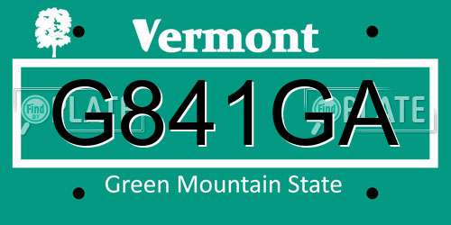G841GA Vermont License Plate