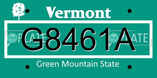G8461A Vermont License Plate
