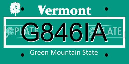 G846IA Vermont License Plate