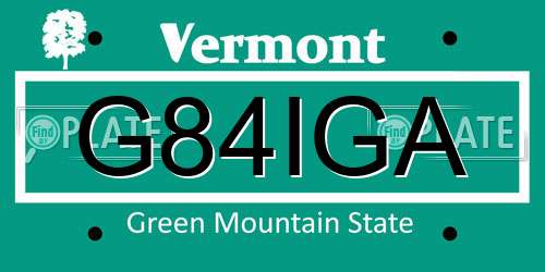 G84IGA Vermont License Plate