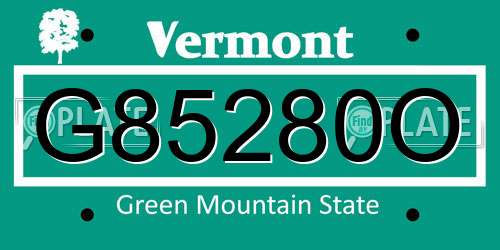 G85280O Vermont License Plate