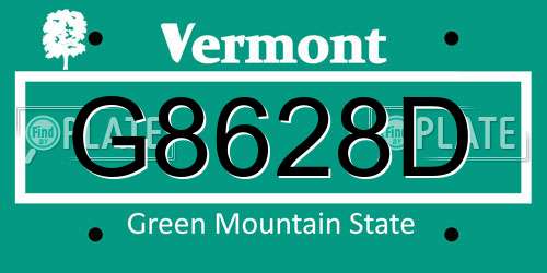 G8628D Vermont License Plate