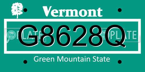 G8628Q Vermont License Plate