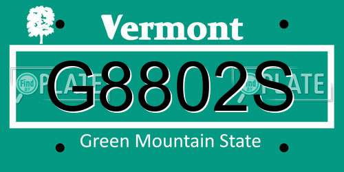G8802S Vermont License Plate