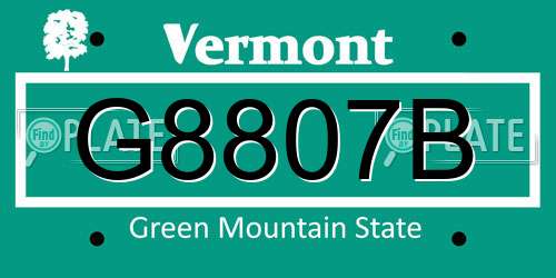 G8807B Vermont License Plate