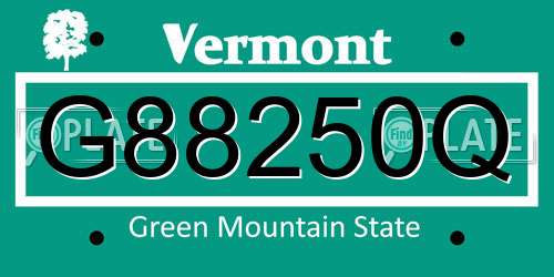 G88250Q Vermont License Plate