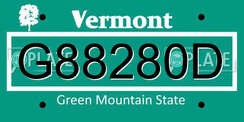 G88280D Vermont License Plate