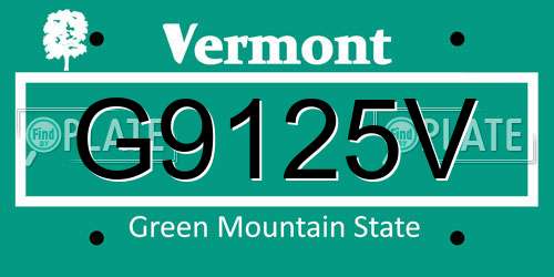 G9125V Vermont License Plate
