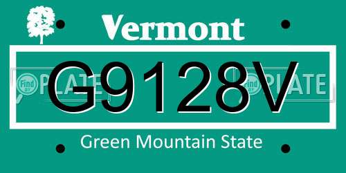 G9128V Vermont License Plate