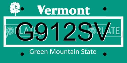 G912SV Vermont License Plate