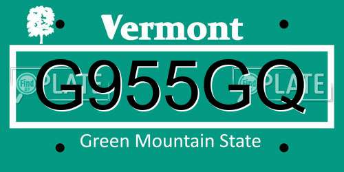 G955GQ Vermont License Plate