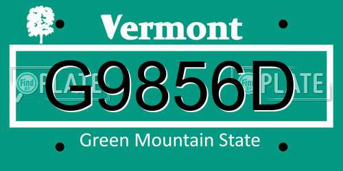 G9856D Vermont License Plate