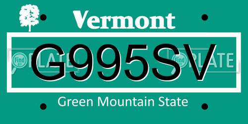 G995SV Vermont License Plate