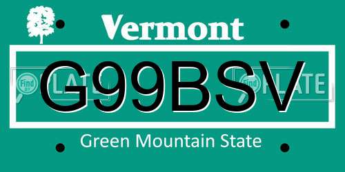 G99BSV Vermont License Plate