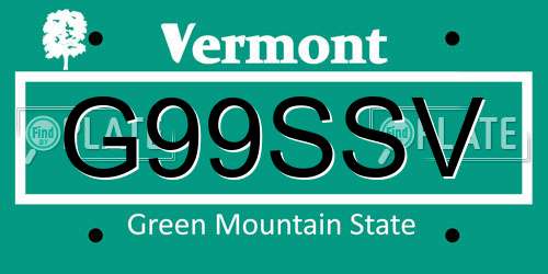 G99SSV Vermont License Plate