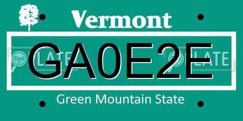 GA0E2E Vermont License Plate