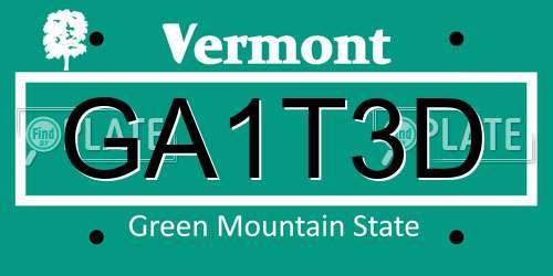 GA1T3D Vermont License Plate