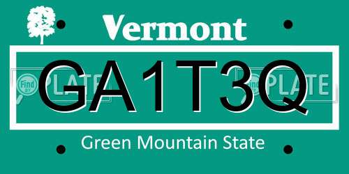 GA1T3Q Vermont License Plate