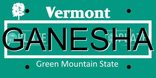 GANESHA Vermont License Plate
