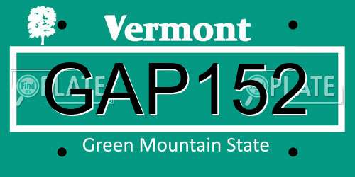 GAP152 Vermont License Plate