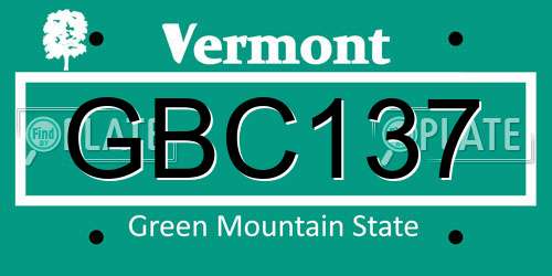 GBC137 Vermont License Plate