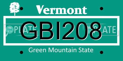 GBI208 Vermont License Plate