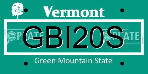 GBI20S Vermont License Plate