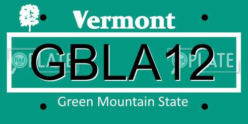 GBLA12 Vermont License Plate