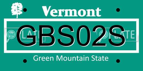 GBS02S Vermont License Plate