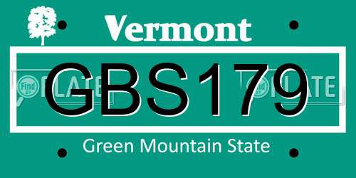 GBS179 Vermont License Plate