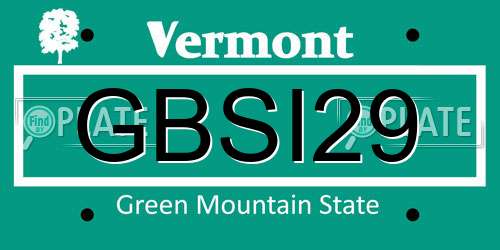 GBSI29 Vermont License Plate