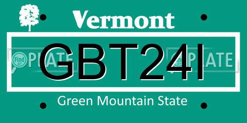 GBT24I Vermont License Plate