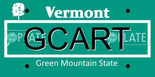 GCART Vermont License Plate