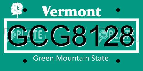 GCG8128 Vermont License Plate