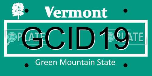 GCID19 Vermont License Plate