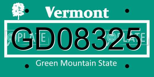 GD08325 Vermont License Plate