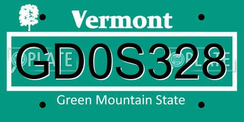 GD0S328 Vermont License Plate