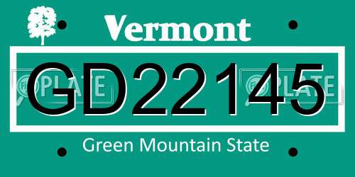 GD22145 Vermont License Plate
