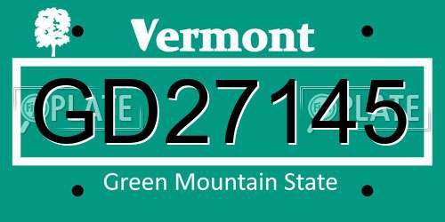 GD27145 Vermont License Plate