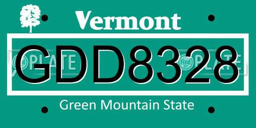 GDD8328 Vermont License Plate