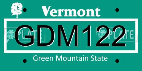 GDM122 Vermont License Plate