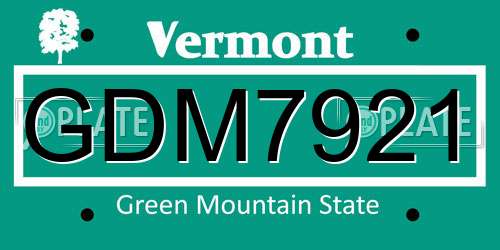 GDM7921 Vermont License Plate