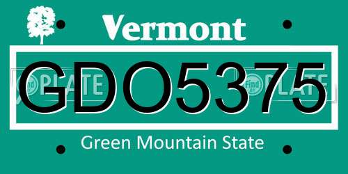 GDO5375 Vermont License Plate